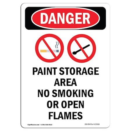 Signmission Safety Sign, OSHA Danger, 14" Height, Aluminum, Paint Storage Area, Portrait OS-DS-A-1014-V-1516